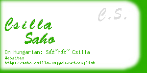 csilla saho business card